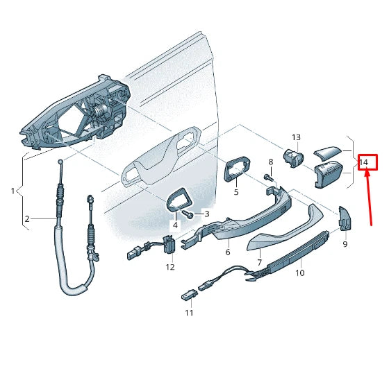 NEW AUDI A8 4N REAR RIGHT EXTERIOR DOOR HANDLE COVER 4N0839876GRU