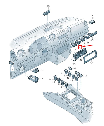 NEW VW AMAROK 2H LUGGAGE COMPARTMENT LIGHTING SWITCH 2H5959917EREH ORIGINAL