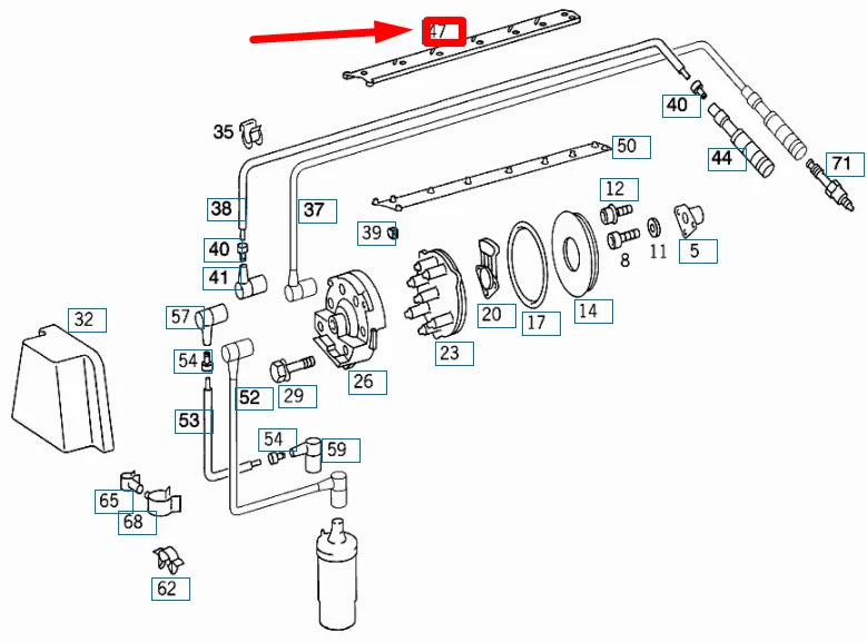 NEW MERCEDES-BENZ SL R129 UPPER PARK PLUG WIRE HOLDER A1031590440 ORIGINAL