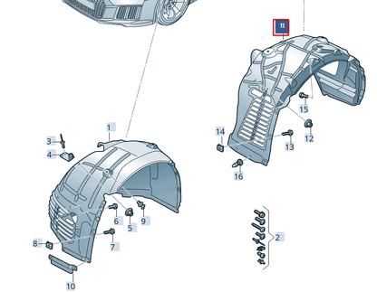 new audi r8 4s3 rear left wheel arch liner 4s0810171b original