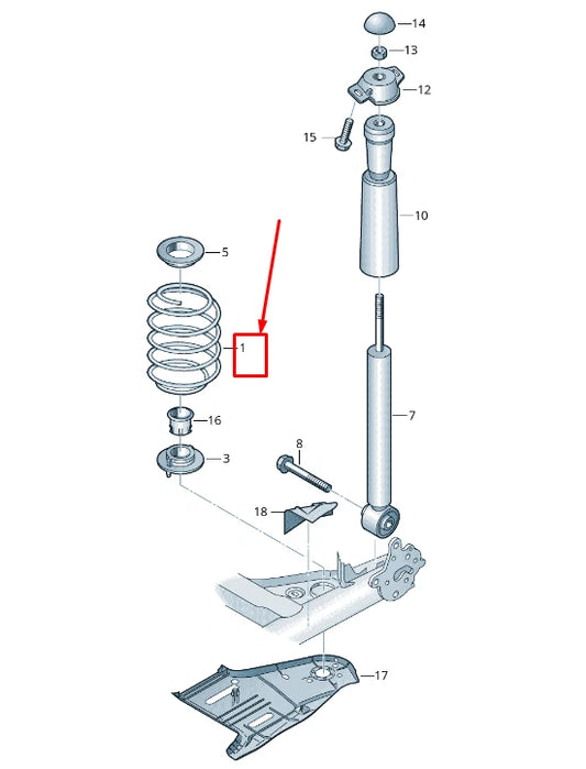 NEW AUDI Q2 GA REAR COIL SPRING 5Q0511121ES