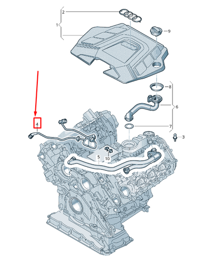 new audi q7 4m engine breather line 06m103217dg original