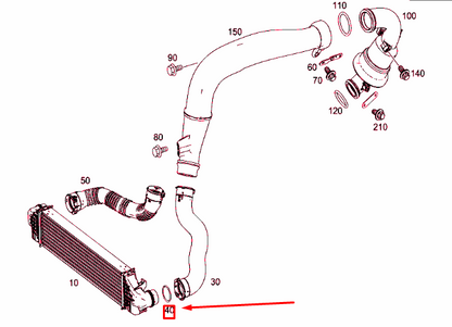 NEW MB CLA C117 CHARGE AIR HOSE PROFILE SEALING RING A0219976545 ORIGINAL
