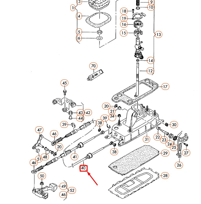 NEW AUDI A3 8P GEAR SHIFTING MECHANISM SELECTOR CABLE 1K0711266T ORIGINAL