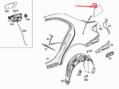 new mercedes-benz c w205 rear quarter panel insulation a2056820430 original