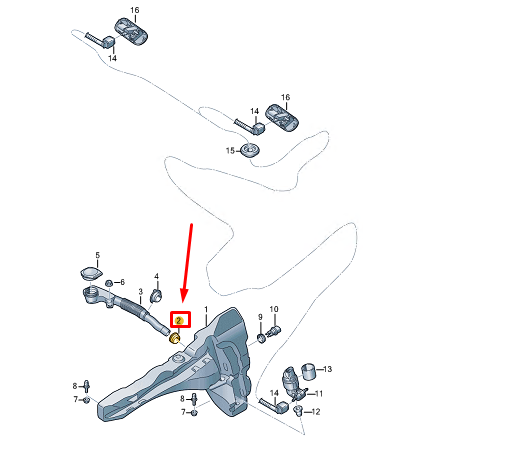 new audi a3 sportback 8y wash water reservoir seal 8y0955465 original