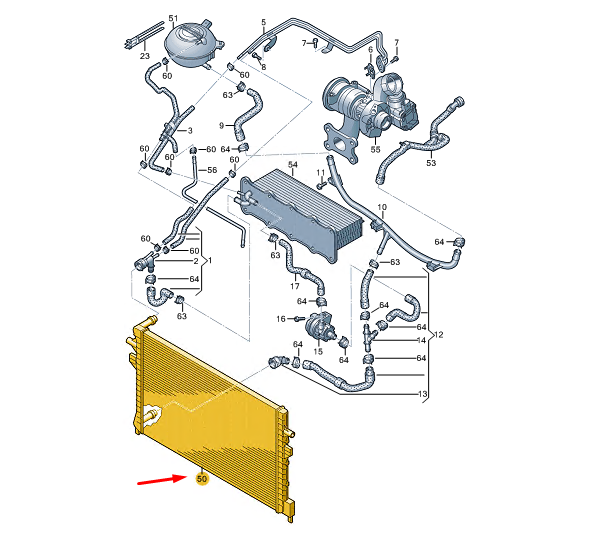 new cupra formentor coolant additional cooler 5wa121251m original