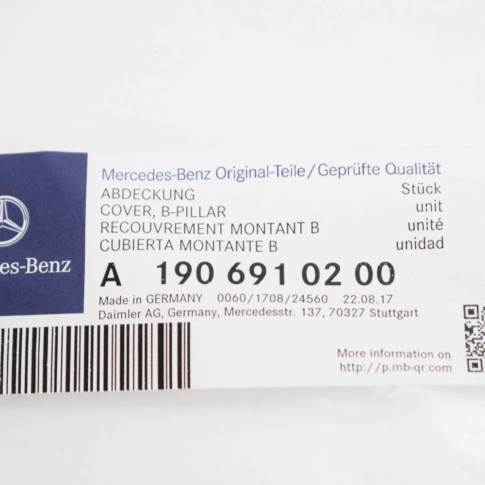 NEW MERCEDES BENZ AMG GT C190 B PILLAR COVER A1906910200 ORIGINAL