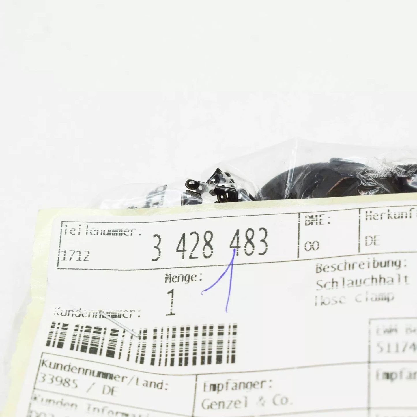 NEW BMW X3 E83 COOLING WATER HOSE CLAMP 17123428483 3428483 ORIGINAL