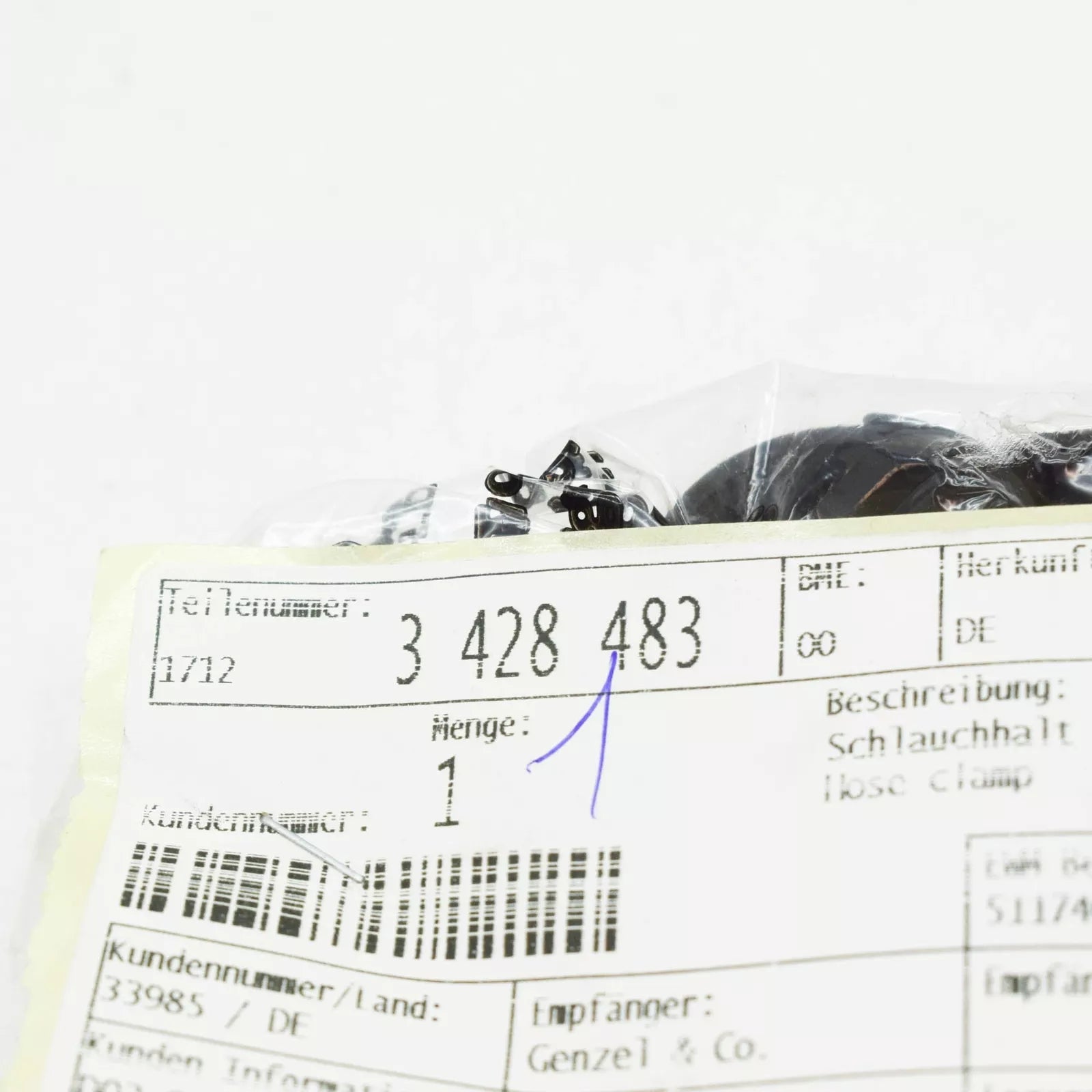 NEW BMW X3 E83 COOLING WATER HOSE CLAMP 17123428483 3428483 ORIGINAL