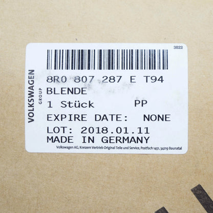 NEW AUDI Q5 8R NUMBER PLATE HOLDER 8R0807287ET94 2016 ORIGINAL