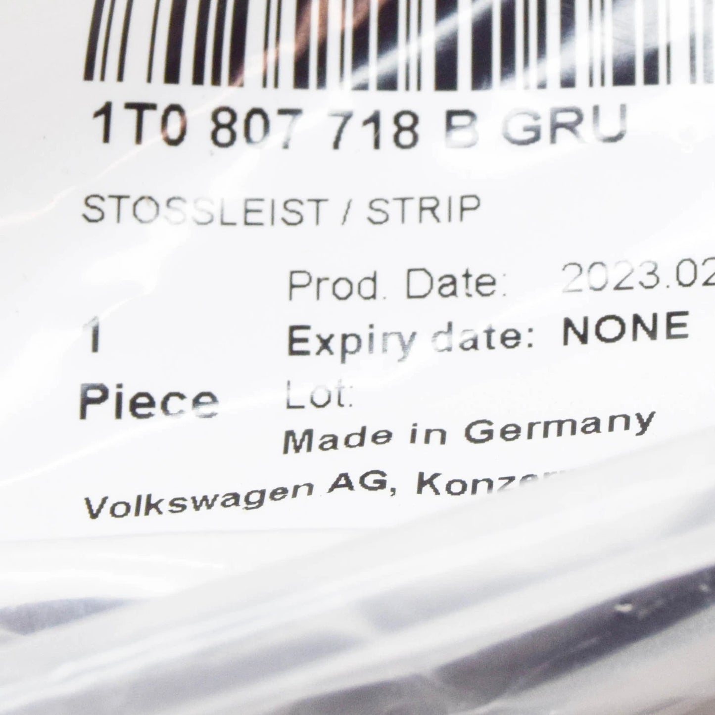 NEW VW TOURAN 1T1 FRONT BUMPER RIGHT PROTECTIVE STRIP 1T0807718BGRU ORIGINAL