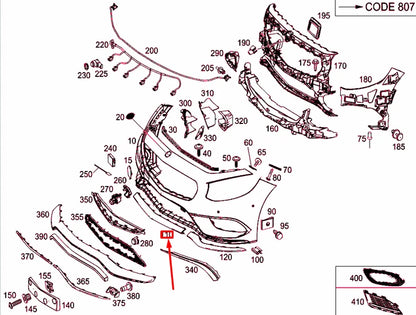 NEW MB S COUPE C217 FRONT BUMPER CENTRAL BOTTOM TRIM A2178851221 ORIGINAL