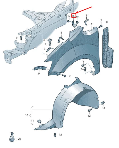 NEW VW SHARAN 7N LEFT FENDER BRACKET 7N0821149