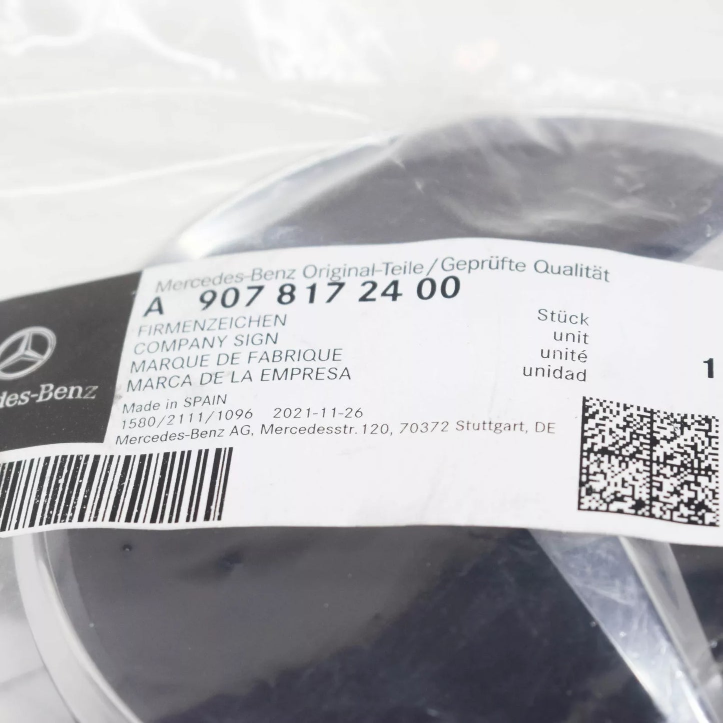 NEW MERCEDES-BENZ SPRINTER W907 REAR COMPANY SIGN BADGE A9078172400