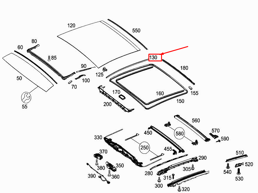 new mercedes-benz e w213 sliding sunroof seal a2137821800 original