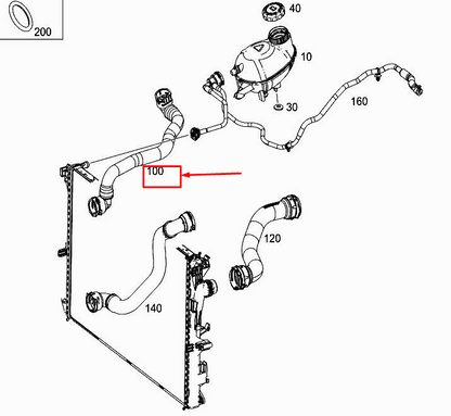 new mercedes-benz glc x253 engine coolant filling hose a2135017400 original