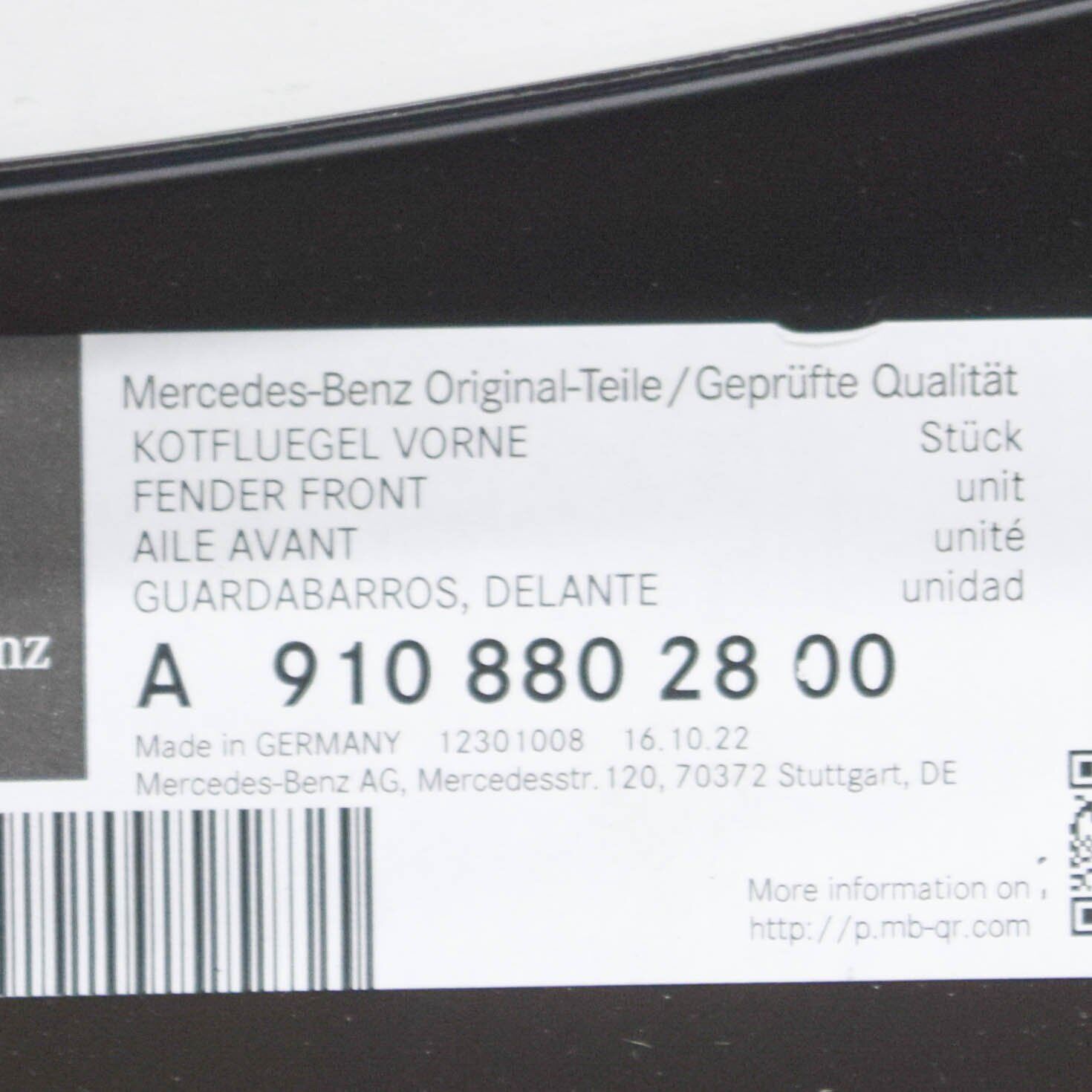 NEW MB SPRINTER W907 W910 FRONT LEFT FENDER HOLDER A9108802800 ORIGINAL