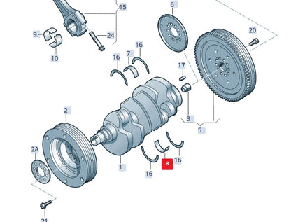 NEW AUDI A8 4H CRANKSHAFT MAIN BEARING SET 079105591BEROT ORIGINAL