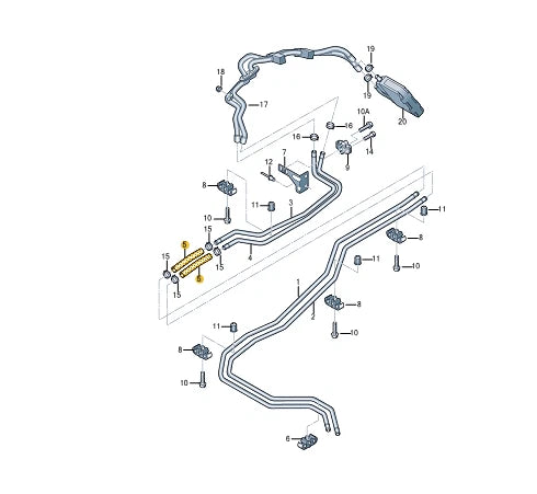 NEW VOLKSWAGEN TRANSPORTER T5 COOLANT HOSE PIPE 7H0819324 ORIGINAL