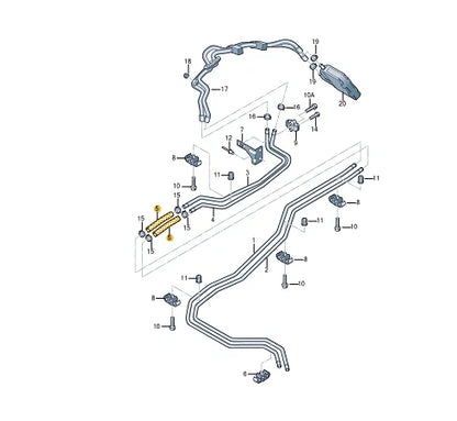 NEW VOLKSWAGEN TRANSPORTER T5 COOLANT HOSE PIPE 7H0819324 ORIGINAL