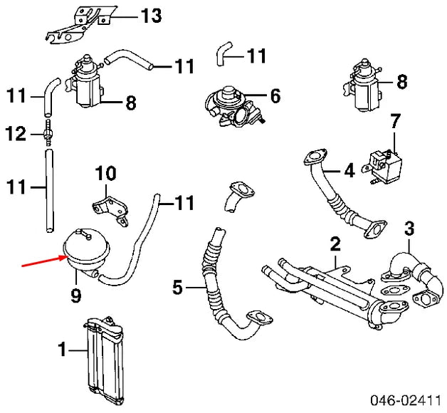 NEW AUDI A4 B6 PRESSURE CANISTER VACUUM TANK RESERVOIR 038129807 1.9 TDI