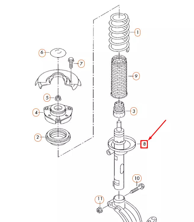 NEW VOLKSWAGEN GOLF MK5 FRONT GAS SHOCK ABSORBER 1T0413031EQ ORIGINAL