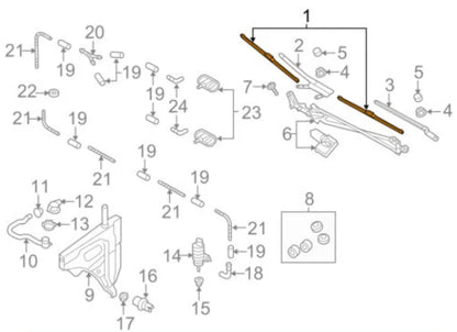 NEW AUDI Q7 4M FRONT WINDSHIELD WIPER BLADE SET LHD 4M1998002