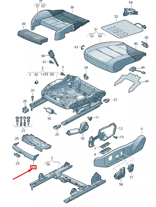 NEW VOLKSWAGEN ARTEON 3H7 FRONT LEFT SEAT EXTENSION TRIM 3G8881793A2JV