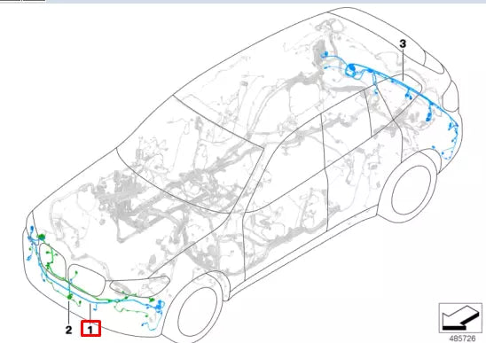 NEW BMW X3 G01 FRONT BUMPER PDC PARKING AID WIRING HARNESS 61126991959 ORIGINAL