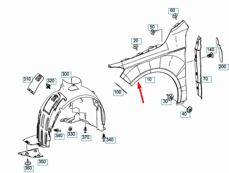 NEW MERCEDES-BENZ CLA COUPE C117 FRONT LEFT FENDER A1178810101
