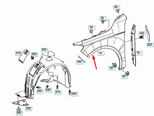 NEW MERCEDES-BENZ CLA COUPE C117 FRONT LEFT FENDER A1178810101
