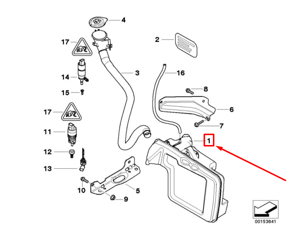 new bmw 5 touring e61 window washer tank 61667179454 7179454 original