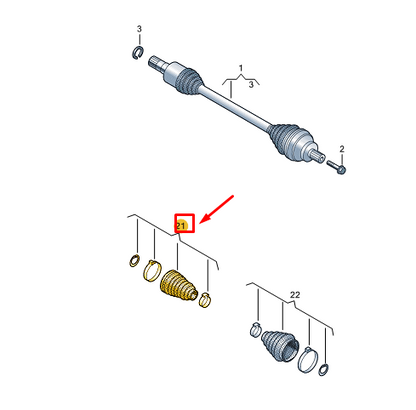 new audi q4 e-tron rear inner cv joint boot 1ea598201b original