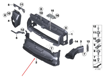 NEW BMW M2 F87 RADIATOR LOWER AIR DUCT 51748062165 8062165 2016 ORIGINAL