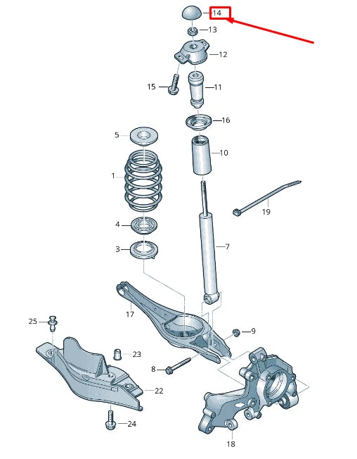 NEW VW SHARAN 7N REAR SHOCK ABSORBER PROTECTIVE CAP 7N0512135
