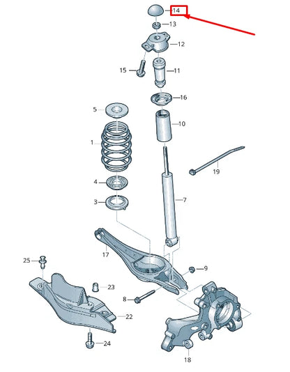 NEW VW SHARAN 7N REAR SHOCK ABSORBER PROTECTIVE CAP 7N0512135