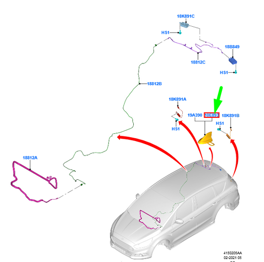 new ford galaxy mk3 gps aerial assy 2418664 original