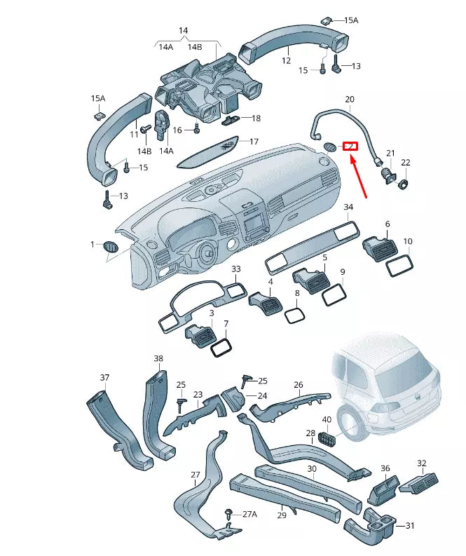 NEW VW TOUAREG 7P MK2 RIGHT UPPER DASH DEFROST AIR VENT 7P68197064A1