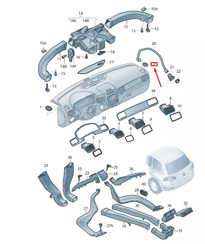 NEW VW TOUAREG 7P MK2 RIGHT UPPER DASH DEFROST AIR VENT 7P68197064A1