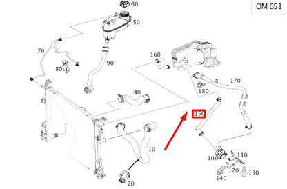 NEW MB CLA C117 OIL COOLER CIRCULATION PUMP COOLANT HOSE A2465011258 ORIGINAL