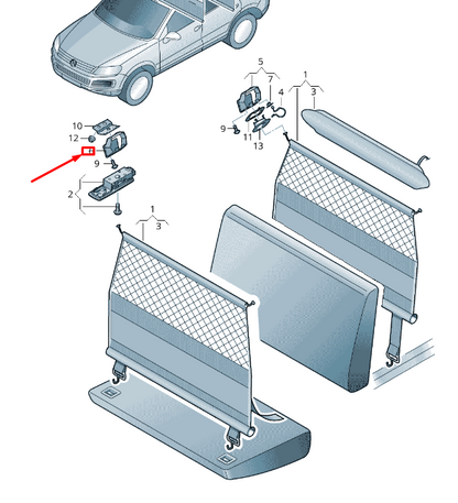 NEW VW TOUAREG 7P MK2 NET FRONT LEFT RETAINING BRACKET 7P0861687C95T ORIGINAL