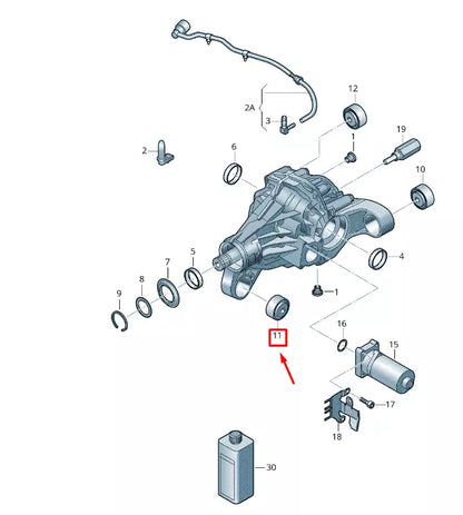 NEW VW TOUAREG 7P MK2 REAR GEAR HOUSING BONDED RUBBER BUSH 7P0525337D