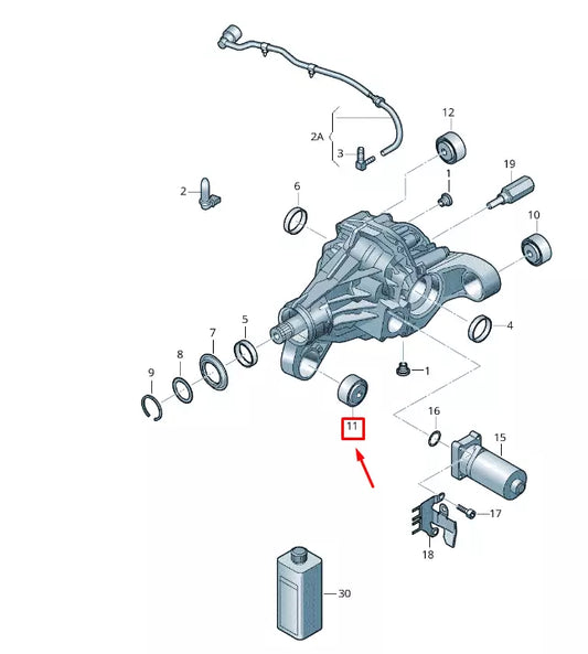 NEW VW TOUAREG 7P MK2 REAR GEAR HOUSING BONDED RUBBER BUSH 7P0525337D