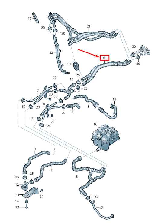 new audi q7 4m hvac heater hose 4m0819350f original