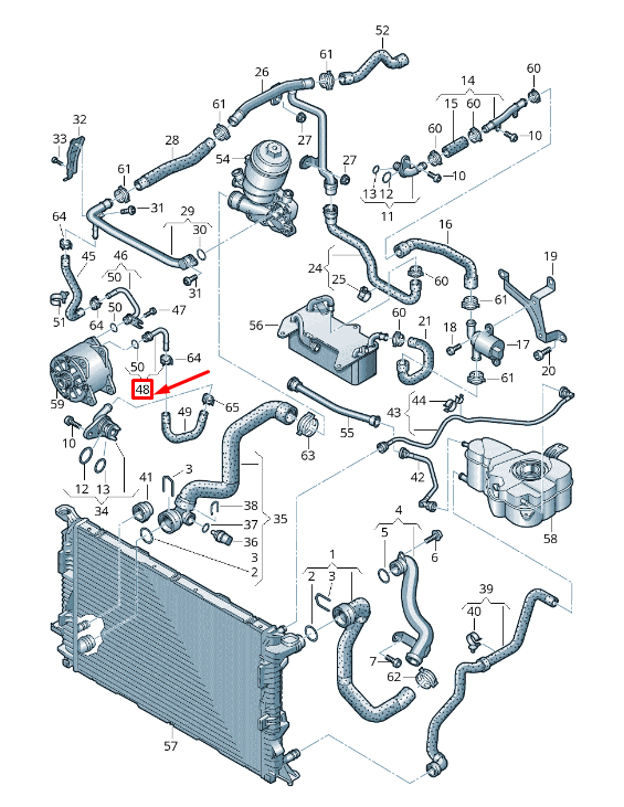 new audi q7 4l coolant hose connector 059121131j original