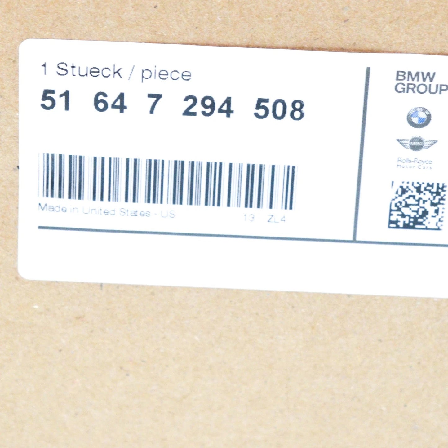 NEW BMW X5 F15 FRONT RIGHT ADAPTER ELEMENT 51647294508 7294508 2015 ORIGINAL