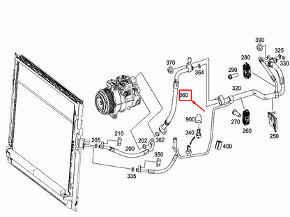 new mercedes-benz gle w166 a/c refrigerant line a1668303501 original