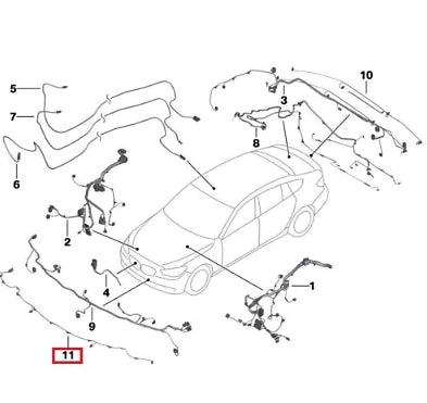 NEW BMW 5 F10 FRONT BUMPER PDC WIRING HARNESS LOOM 61129241694 ORIGINAL
