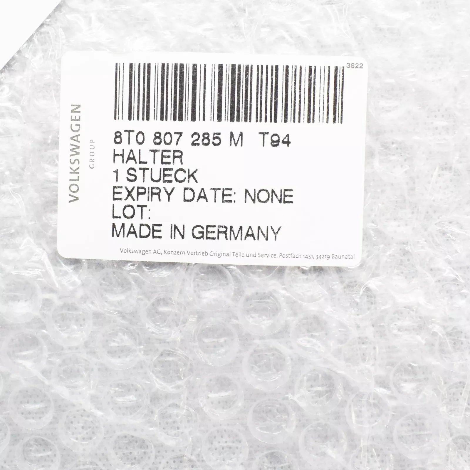 NEW AUDI RS5 COUPE QUATTRO 8T FRONT LICENCE PLATE HOLDER 8T0807285MT94 ORIGINAL